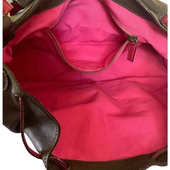 Moschino Cheap and Chic Brown Leather Studded Flower Hobo Handbag Purse - Picture 7 of 11